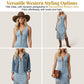 🤠 PROMO LIMITÉE 56% DE RÉDUCTION ! ✨ Robe Slim Western à Franges – Sans Manches, Fermeture Éclair, Style Cowgirl 🌵