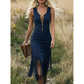 🤠 PROMO LIMITÉE 56% DE RÉDUCTION ! ✨ Robe Slim Western à Franges – Sans Manches, Fermeture Éclair, Style Cowgirl 🌵