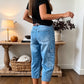 👖 LIMITED-TIME 55% OFF! ✨ Pantalon en jean court et extensible pour femme, style décontracté – coupe « barrel », taille mi-haute, plusieurs poches 🌿