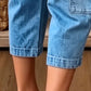 📢👖 PROMO FLASH 61% ! Pantalon Jean Court Extensible Femme – Coupe Barrel Décontractée, Taille Mi-Haute, Poches Multiples, 2 Coloris, Tailles S-3XL, Idéal Quotidien ✨