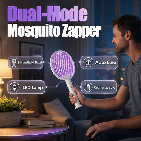 📢🦟 PROMO FLASH 56% ! Tapette à Mouches Électrique Rechargeable 2-en-1 – Mode Manuel + Piège UV, Grille 4 Couches, LED Intégrée, Batterie 1200mAh, Type-C ✨
