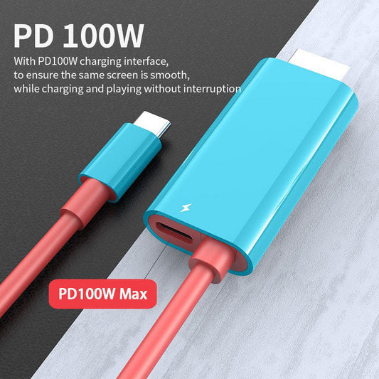 🎮 58% DE RÉDUCTION ! 🔥 Câble Adaptateur USB-C vers HDMI – 2M – Charge PD 100W & Plug-and-Play for Nintendo Switch