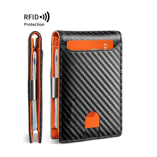 📢💳 PROMO FLASH 58% ! Portefeuille Minimaliste Homme avec Blocage RFID – Cuir Carbone, 11 Emplacements, Clip Acier Inox, Ultra-Slim, Idéal Voyage & Quotidien ✨
