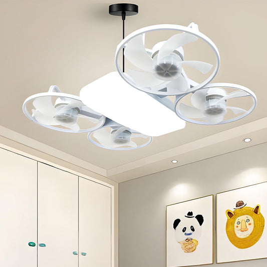 🌀 60% DE RÉDUCTION 🚁 Ventilateur de plafond design drone – 3 vitesses, E27 & télécommande – Look futuriste, léger & silencieux – parfait pour salon, chambre ou bureau 💡✨