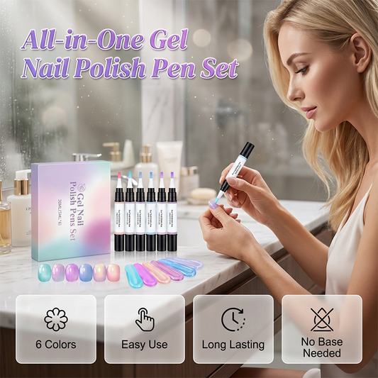 🥳 -50% ! 🥳 Coffret 6 Stylos Vernis Gel pour Ongles💕