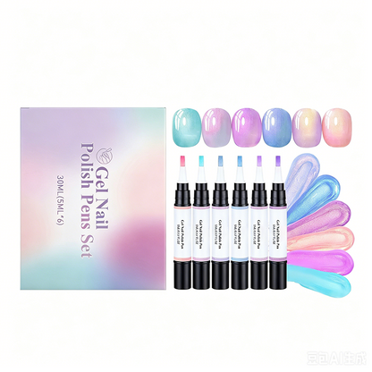 🥳 -50% ! 🥳 Coffret 6 Stylos Vernis Gel pour Ongles💕