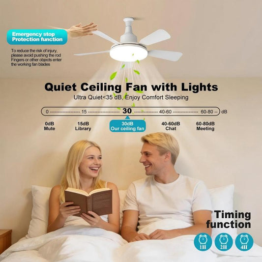 🏆 Dernier jour de soldes : 57 % de réduction 🔥 Ventilateur-lampe LED SmartBreez 40 W — 20,5, ultra-silencieux avec télécommande 🎯 | Idéal pour la chambre 😴, la cuisine 👩‍🍳 et le garage 🛠️