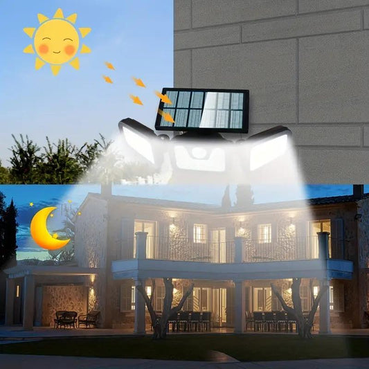💡 PROMO LIMITÉE -52% ! ☀️ Applique Murale Solaire à 3 Têtes avec Capteur – 2400mAh, LED Haute Luminosité, Angle Réglable, Étanche, Idéale Jardin & Garage 🏠