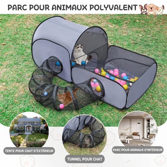 😺 PROMO EXCEPTIONNELLE 50% DE RÉDUCTION ! 🛕 Tunnel Spacieux pour Chat – Zone de Jeu et Détente, Stimule l’Instinct de Chasse – Tissu Oxford Résistant aux Griffures ✅🐾