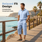 👔 PROMO EXCEPTIONNELLE 54% DE RÉDUCTION ! ☀️ Ensemble Lin Homme Été – Chemise Ample & Short Cargo – Respirant & Élégant – Parfait pour les Journées Chaudes et les Sorties Décontractées 🌊✨🩳