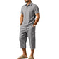 👔 PROMO EXCEPTIONNELLE 54% DE RÉDUCTION ! ☀️ Ensemble Lin Homme Été – Chemise Ample & Short Cargo – Respirant & Élégant – Parfait pour les Journées Chaudes et les Sorties Décontractées 🌊✨🩳