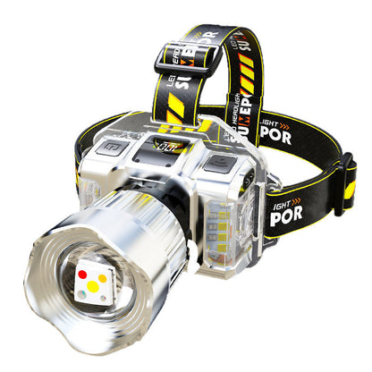 Lampe frontale LED 5 couleurs avec capteur de mouvement
