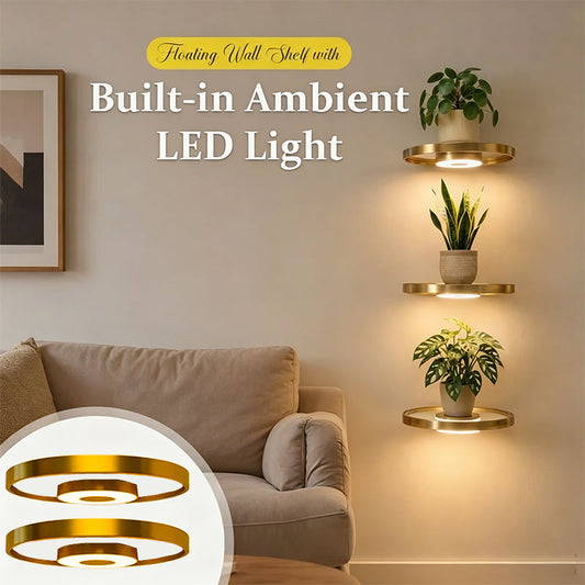 📢📢54% DE RÉDUCTION !! ⏰ Étagère murale flottante avec éclairage LED intégré – Design moderne, ambiance lumineuse & installation facile – Idéale pour salon, chambre & couloir ✨
