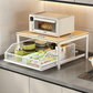 📢📢58% DE RÉDUCTION !! ⏰  Support Micro-Ondes 2 niveaux avec tiroir coulissant – Gain de place, étagère surélevée & panier intégré – Idéal pour cuisine, café & dortoir ✨