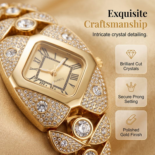 📢📢54% DE RÉDUCTION !! ⏰ Montre à quartz pour femme – Alliage – Cadran en losange et strass pour femme