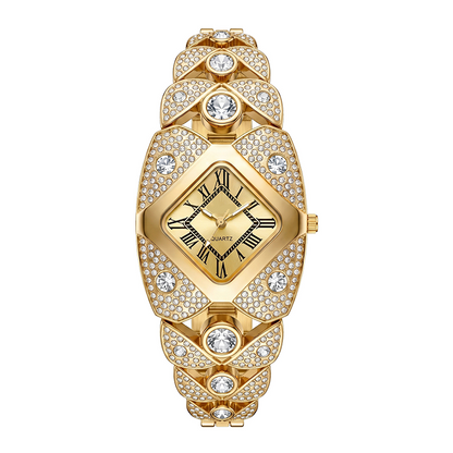 📢📢54% DE RÉDUCTION !! ⏰ Montre à quartz pour femme – Alliage – Cadran en losange et strass pour femme