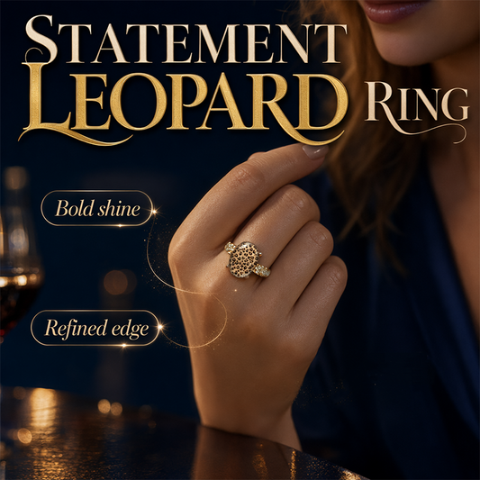 🎉 54% DE RÉDUCTION ! 🐆 Bague Ovale Vintage Léopard – Alliage – Motif Sauvage & Pierres Scintillantes for Femme