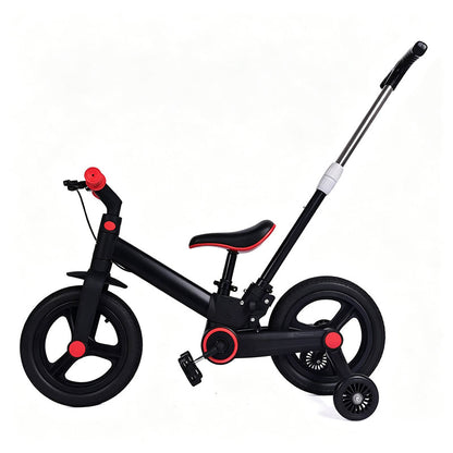 📢📢52% DE RÉDUCTION !! ⏰🚲 Tricycle Évolutif 4-en-1 pour Enfants – Acier Carbone – Vélo Équilibre + Poussette & Poignée Parentale for 6+ Ans