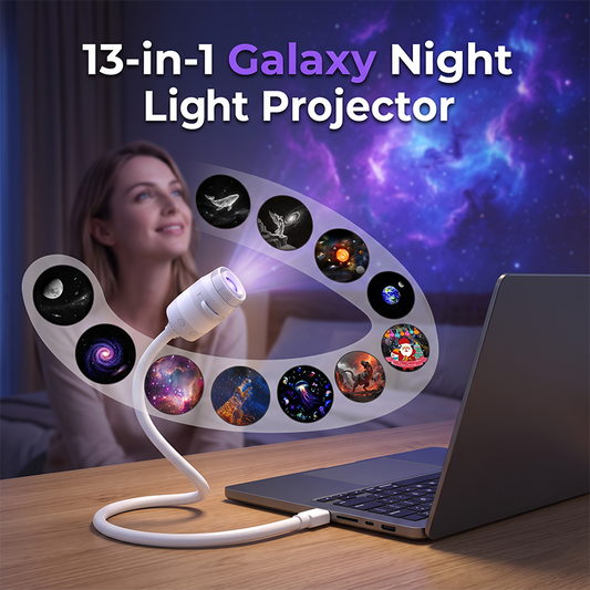 🌌 -58 % MAINTENANT ! 💫 Lampe Projecteur Ciel Étoilé USB – 13 Films Interchangeables & Col Flexible – Parfait pour la Chambre ✨