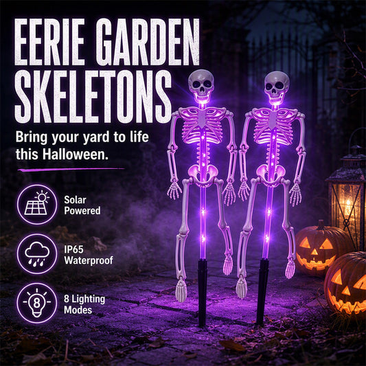 💀 54 % DE RÉDUCTION ! 🎃 Lampes solaires en forme de squelette à enfoncer dans le sol – Étanches, à énergie solaire et effrayantes – Décoration d'Halloween idéale pour le jardin et les allées 🌙