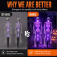 💀 54 % DE RÉDUCTION ! 🎃 Lampes solaires en forme de squelette à enfoncer dans le sol – Étanches, à énergie solaire et effrayantes – Décoration d'Halloween idéale pour le jardin et les allées 🌙