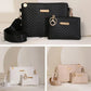 💼👛 -52% ! 🌸 Ensemble de Sacs à Bandoulière pour Femmes – Cuir PU – Motif Gaufré Vagues & Bandoulière Large – Set Sac Principal + Pochette pour Bureau et Quotidien