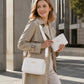 💼👛 -52% ! 🌸 Ensemble de Sacs à Bandoulière pour Femmes – Cuir PU – Motif Gaufré Vagues & Bandoulière Large – Set Sac Principal + Pochette pour Bureau et Quotidien