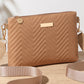 💼👛 -52% ! 🌸 Ensemble de Sacs à Bandoulière pour Femmes – Cuir PU – Motif Gaufré Vagues & Bandoulière Large – Set Sac Principal + Pochette pour Bureau et Quotidien