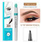 Stylo à sourcils 3D étanche pour microblading, crayon de tatouage à 4 pointes de fourche (paquet de 2)