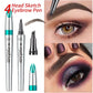 Stylo à sourcils 3D étanche pour microblading, crayon de tatouage à 4 pointes de fourche (paquet de 2)