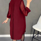 Nouvelle robe droite à manches moyennes