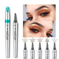 Stylo à sourcils 3D étanche pour microblading, crayon de tatouage à 4 pointes de fourche (paquet de 2)