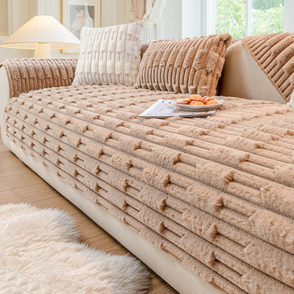 Housses de coussin de canapé super douces, en peluche et antidérapantes