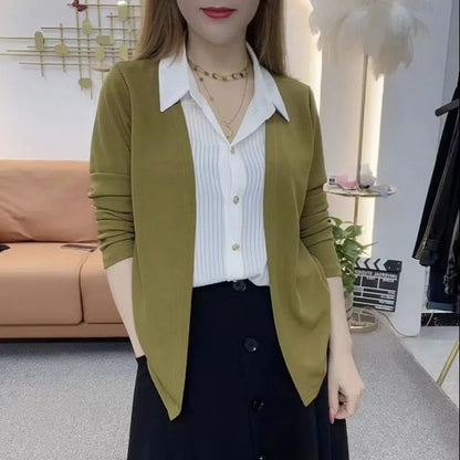 🎉New Product Launch💐- Women's Faux Knit Two Piece Knit Shirt（53% OFF）