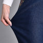 🍁Jeans à poches latérales et taille élastiquée pour femmes👖