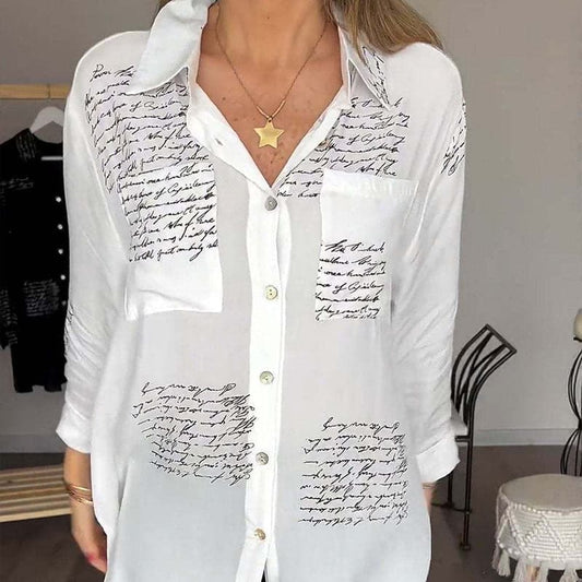 🎁Sale 49% OFF⏳Women's Long Sleeves Print Fashion Hairstyle Shirt