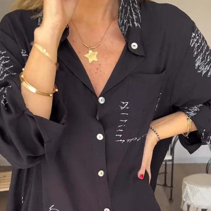 🎁Sale 49% OFF⏳Women's Long Sleeves Print Fashion Hairstyle Shirt